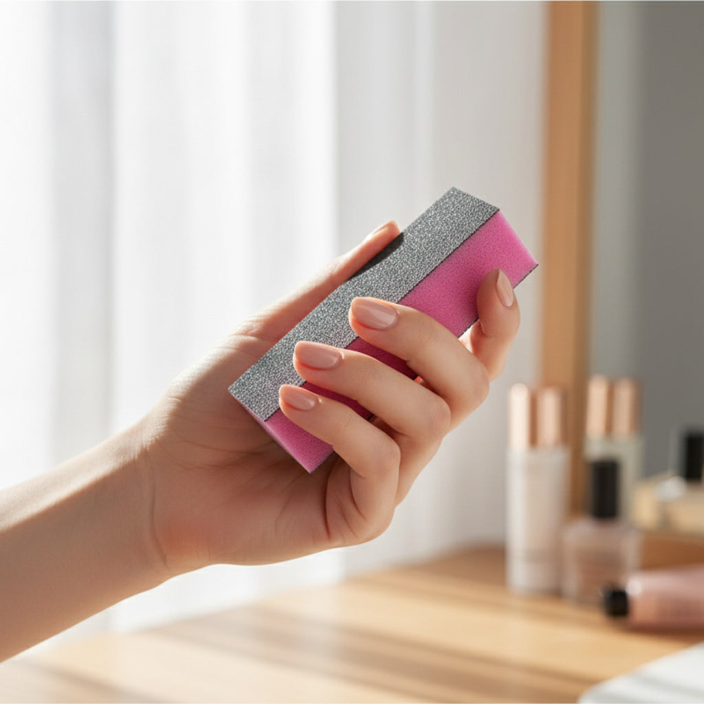 Pink Dual-Sided Nail Buffer Block