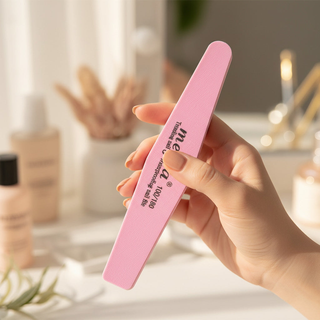 Pink Waterproof Nail File Buffer Tool