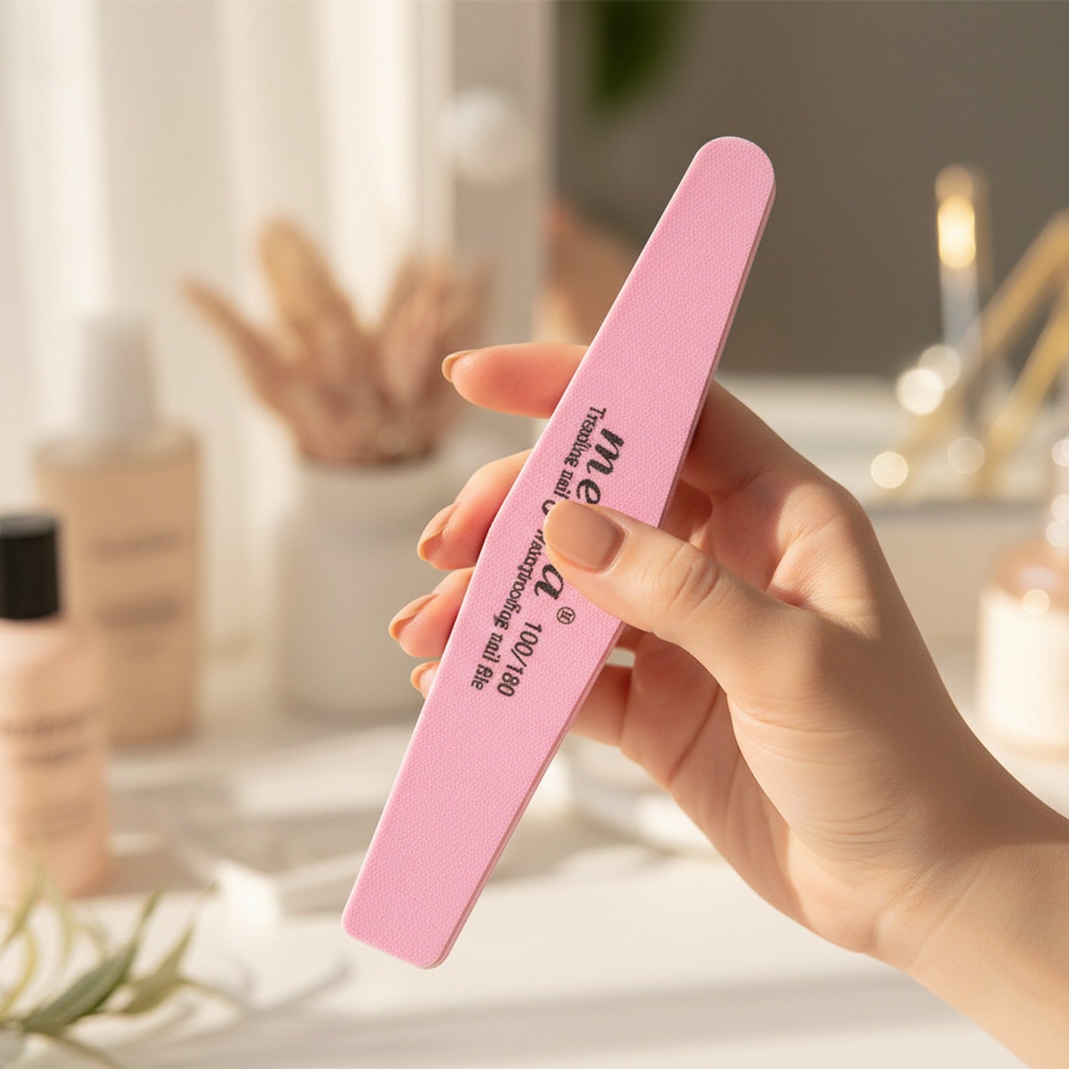 Pink Waterproof Nail File Buffer Tool