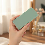Mint Green Dual Compact Mirror with Wooden Handle