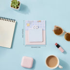 Kawaii Bath Time Sticky Notes Pad With Cute Character – stationery (view 3)