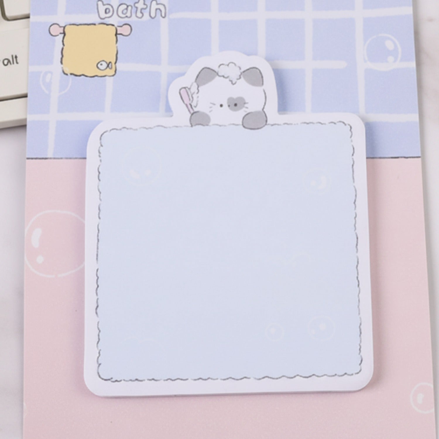 Kawaii Bath Time Sticky Notes Pad With Cute Character