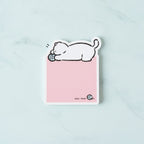 Playful Cat Pink Sticky Note Pad – stationery (view 2)