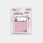 Playful Cat Pink Sticky Note Pad – stationery (view 1)