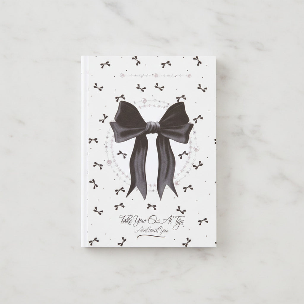 Black Bow Rhinestone Notepad With Sparkle Details – stationery (view 2)