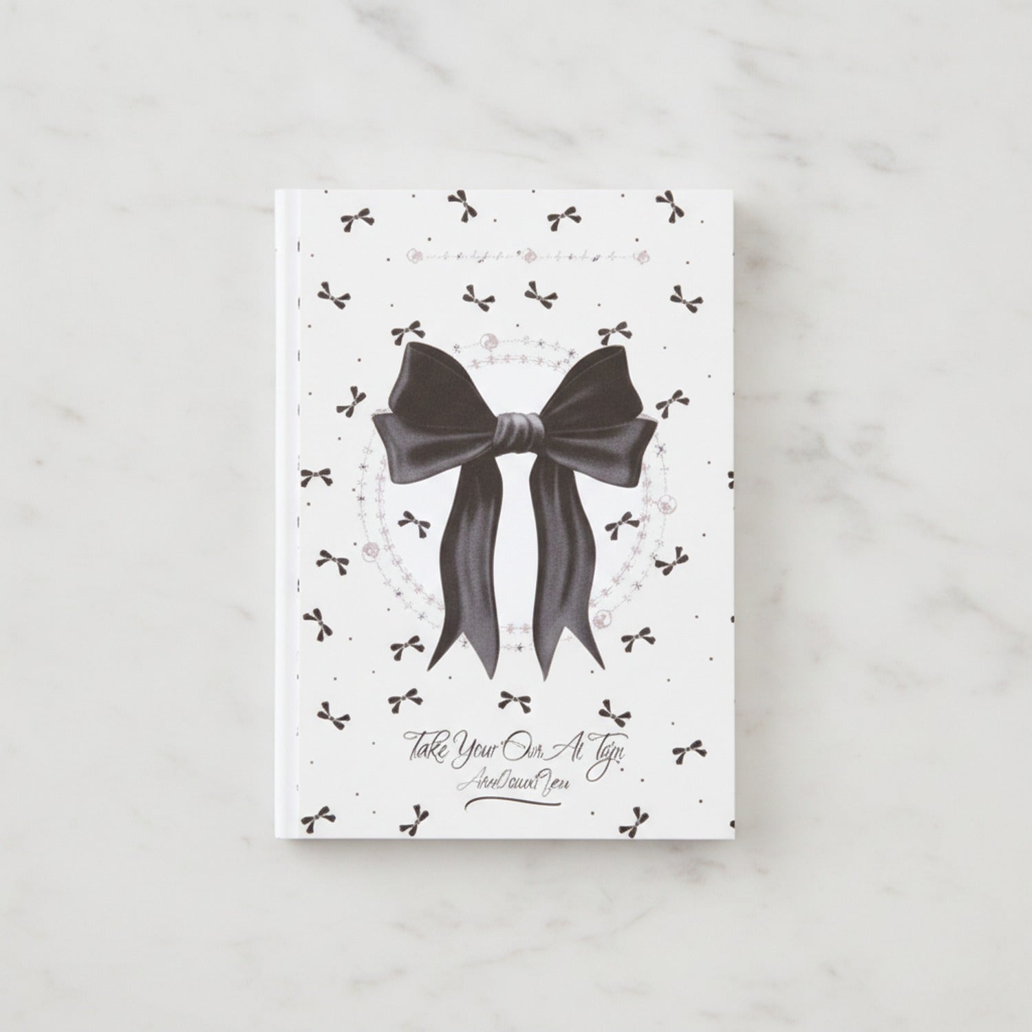 Black Bow Rhinestone Notepad With Sparkle Details