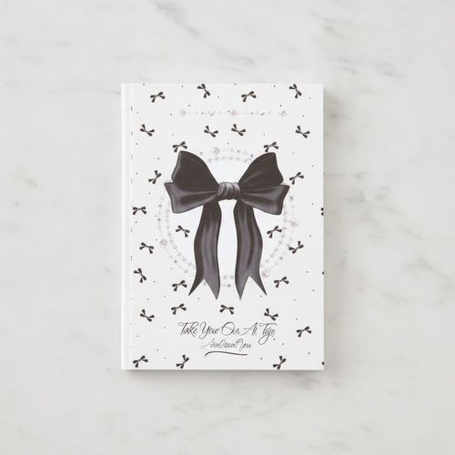 Black Bow Rhinestone Notepad With Sparkle Details