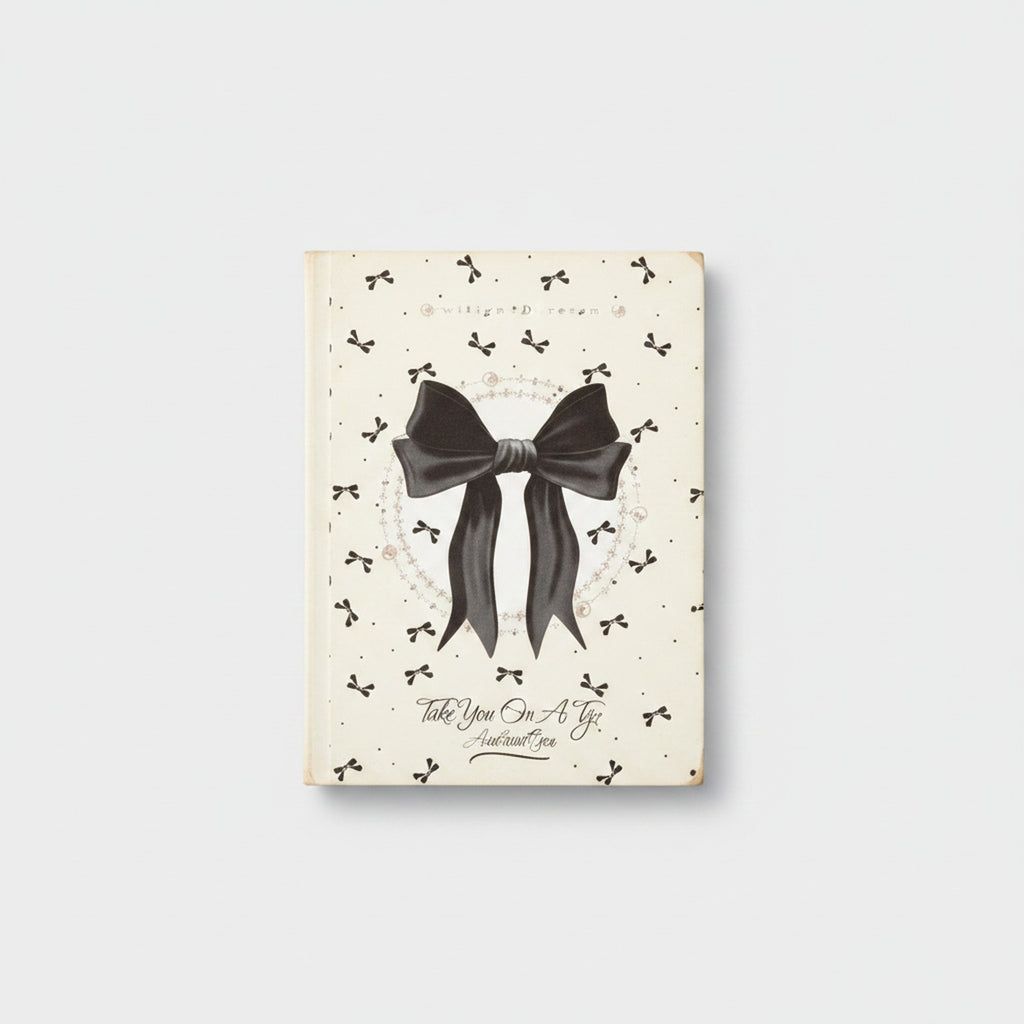Black Bow Rhinestone Notepad With Sparkle Details – stationery (view 1)