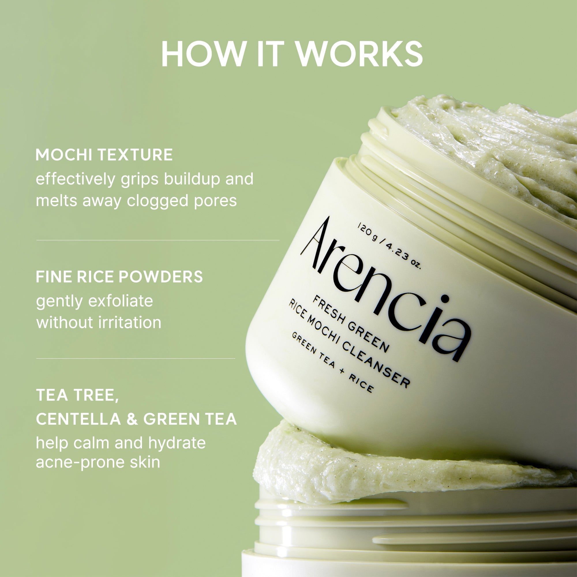 Fresh Green Rice Mochi Cleanser 120G