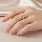 Gold Rhinestone Open Cuff Ring