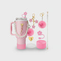 Pink Pearl Flower Charm Cup Accessory Set