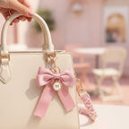 Pink Bow Pearl Cup Charm Accessory Set