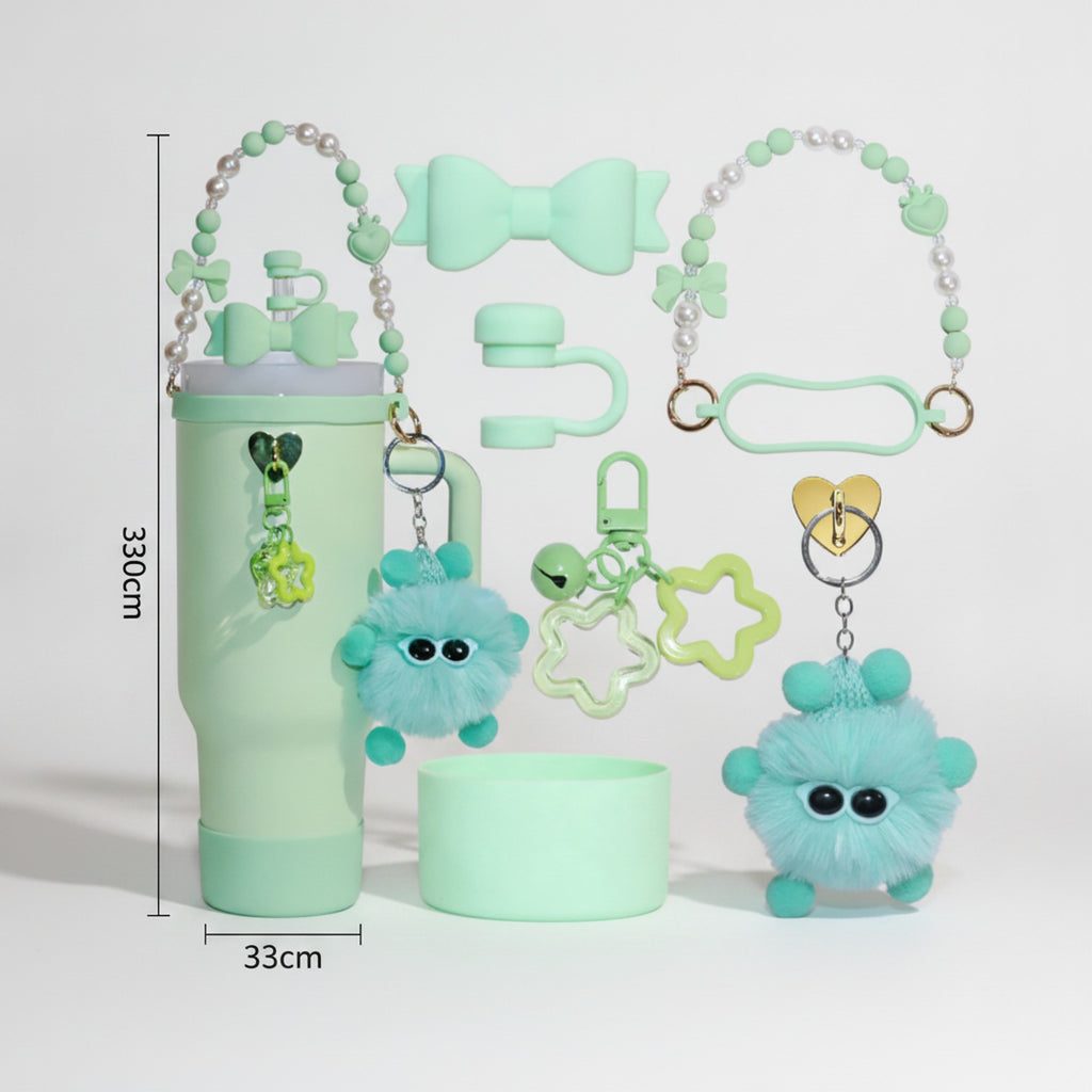 Fluffy Monster Charm Set - Green – novelty & toys (view 1)
