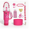 Daisy Flower Beaded Cup Charm Accessories Set - Magenta