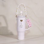 Daisy Flower Beaded Cup Charm Accessories Set - White – novelty & toys (view 2)