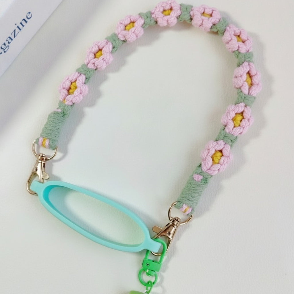 Knitted Daisy Cup Holder Lanyard – apparel accessories (view 1)