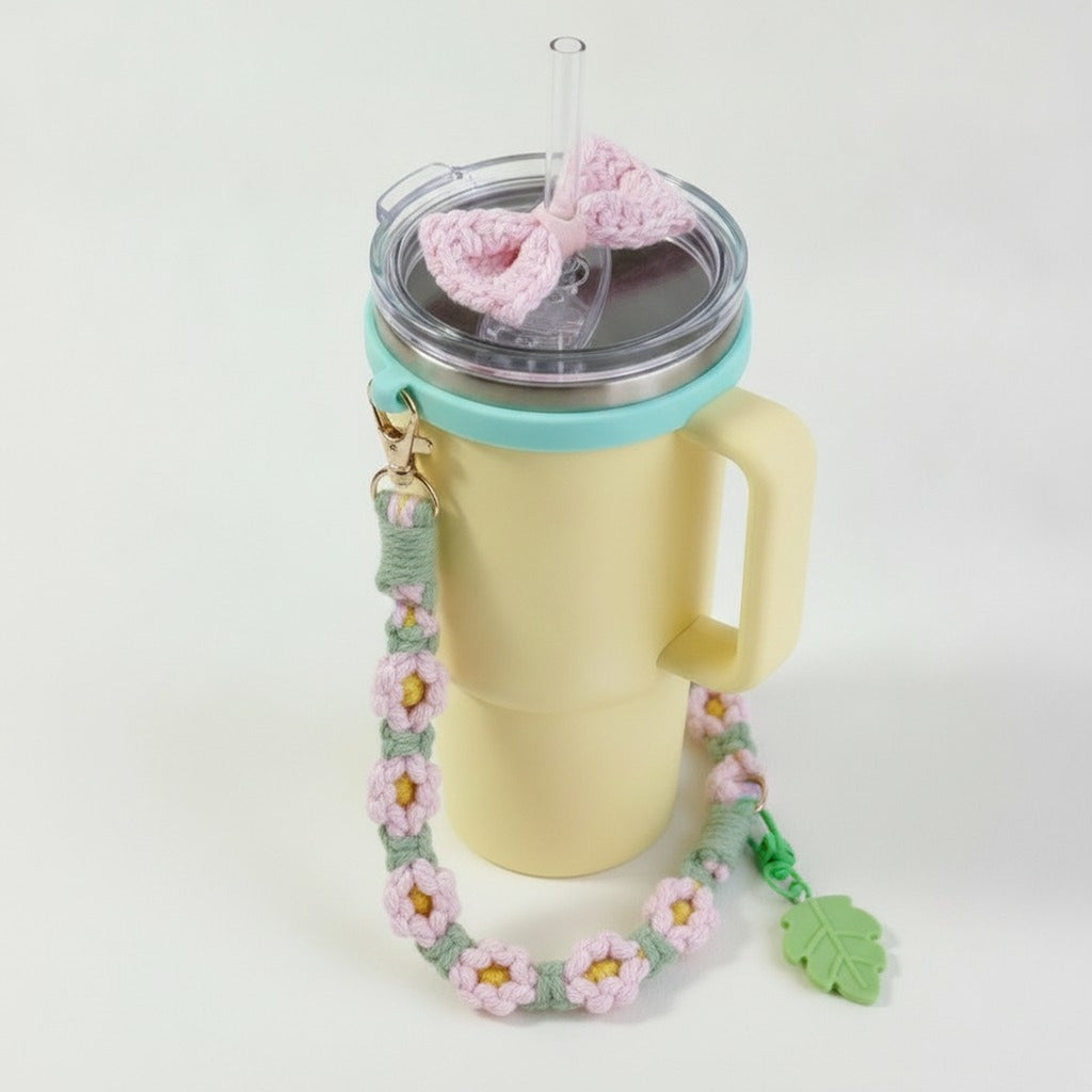 Knitted Daisy Cup Holder Lanyard – apparel accessories (view 4)