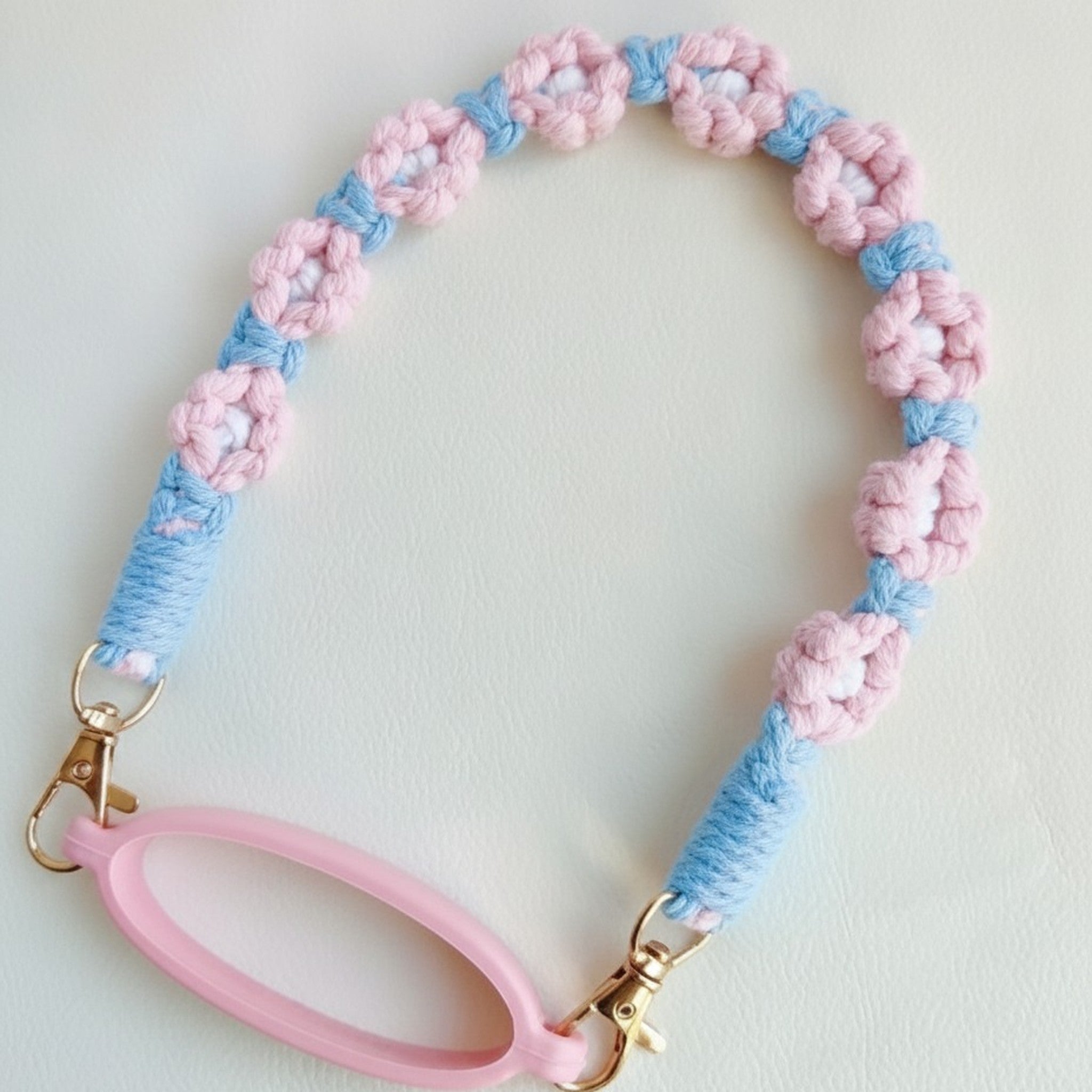 Knitted Daisy Cup Holder Lanyard – apparel accessories (view 2)