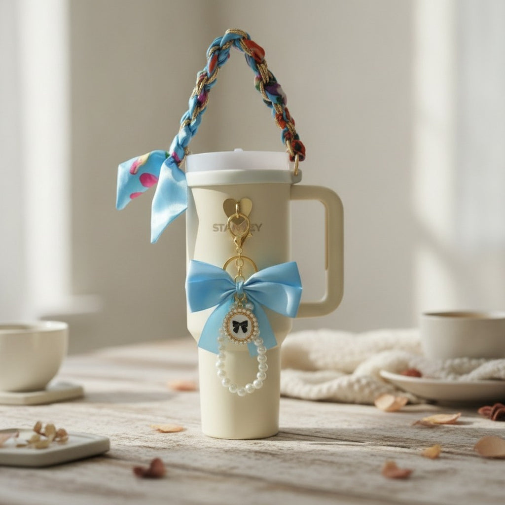 Elegant Scarf Tumbler Handle and Bow Set – bags & wallets (view 2)