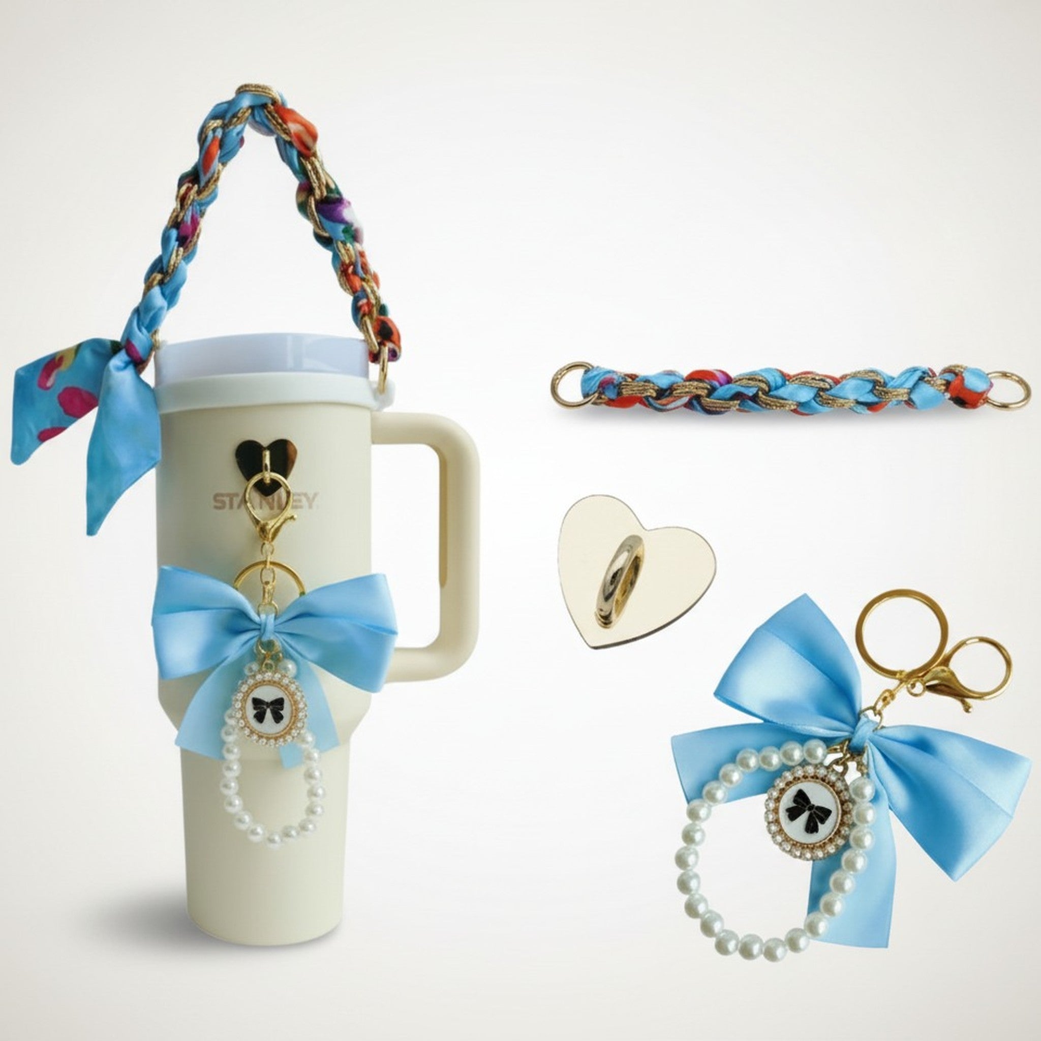 Elegant Scarf Tumbler Handle and Bow Set – bags & wallets (view 1)