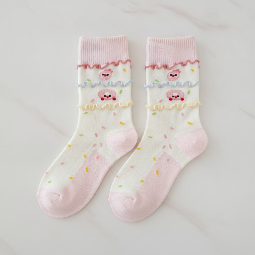 Pink Ruffled Sprinkles Crew Socks – apparel accessories (view 2)