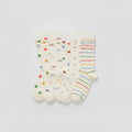 Cream Polka Dot Crew Socks