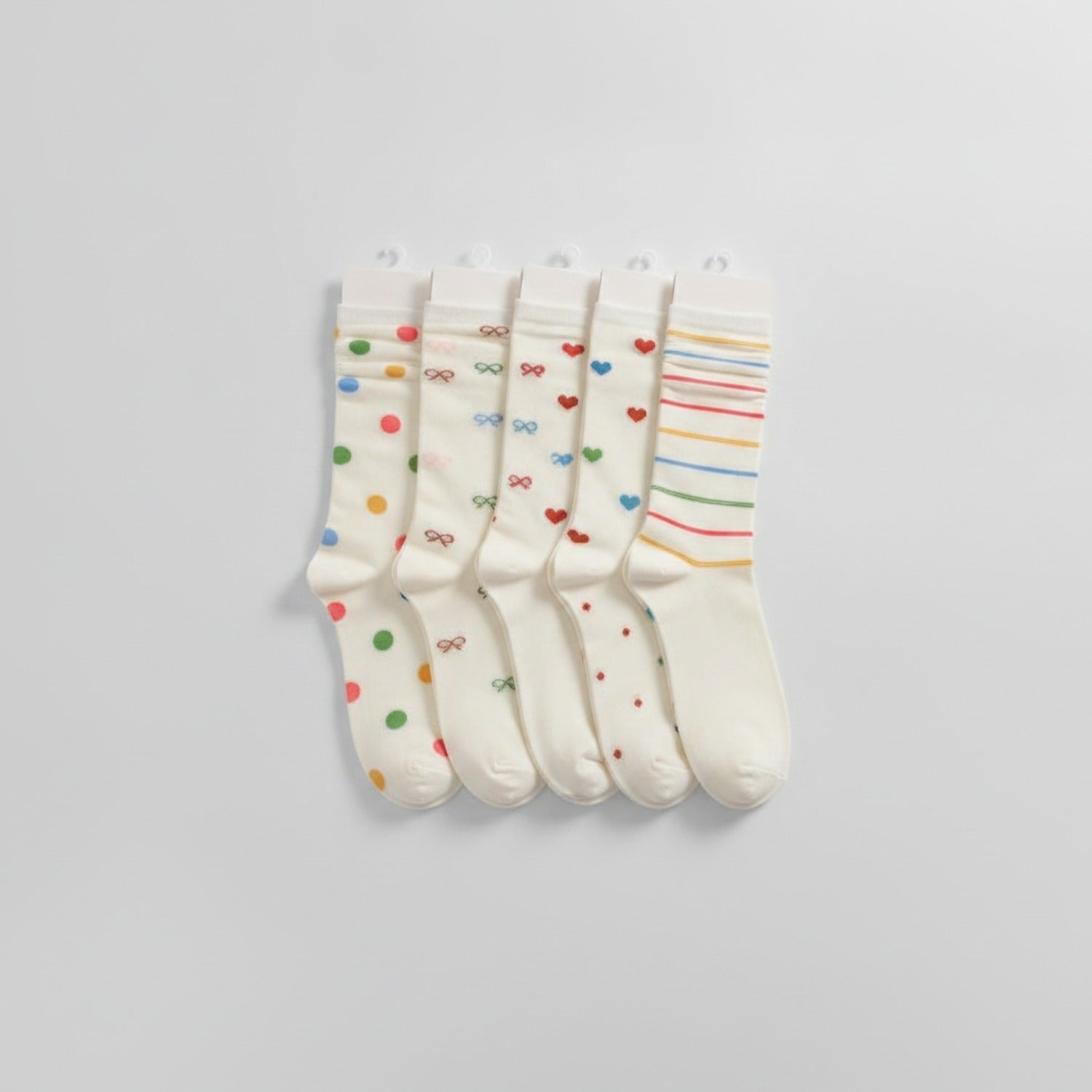 Motif Pattern Ankle Socks 4-Pack - Bow