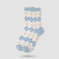 White Blue Heart Argyle Crew Socks – apparel accessories (view 1)