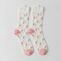 White Pink Checkered Crew Socks – apparel accessories (view 1)