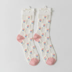 White Pink Checkered Crew Socks – apparel accessories (view 1)