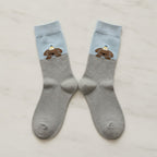 Gray Dog Print Crew Socks – apparel accessories (view 2)