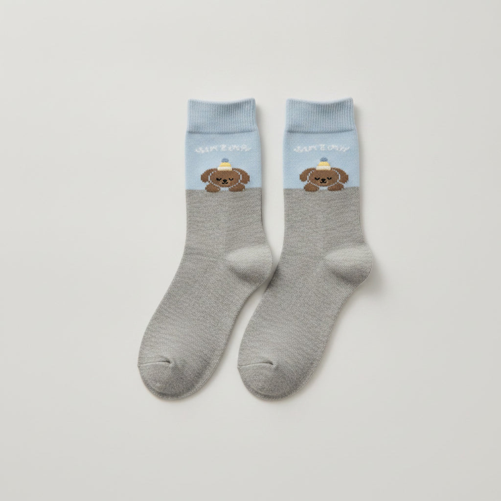 Gray Dog Print Crew Socks – apparel accessories (view 1)
