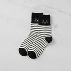 Black and White Striped Crew Socks – apparel accessories (view 3)