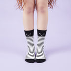 Black and White Striped Crew Socks – apparel accessories (view 2)
