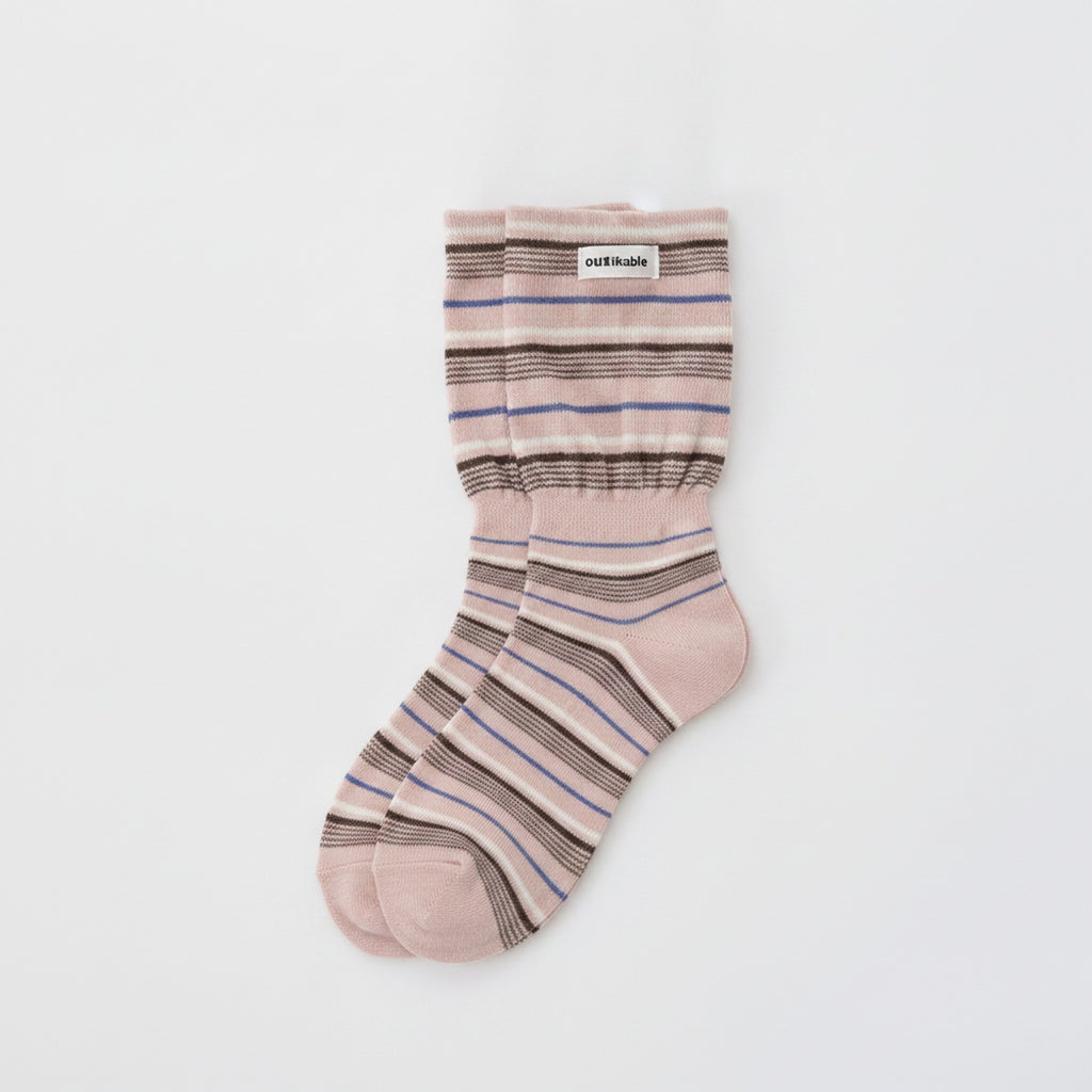 Knit Crew Socks - Pink