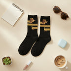 Black Striped Dachshund Crew Socks – apparel accessories (view 3)