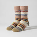 Khaki Patterned Crew Socks – apparel accessories (view 1)