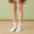 Milky White Ribbed Lace Crew Socks