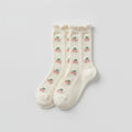 Knit Socks With Floral Embroidery - JK 5-Color Set #4