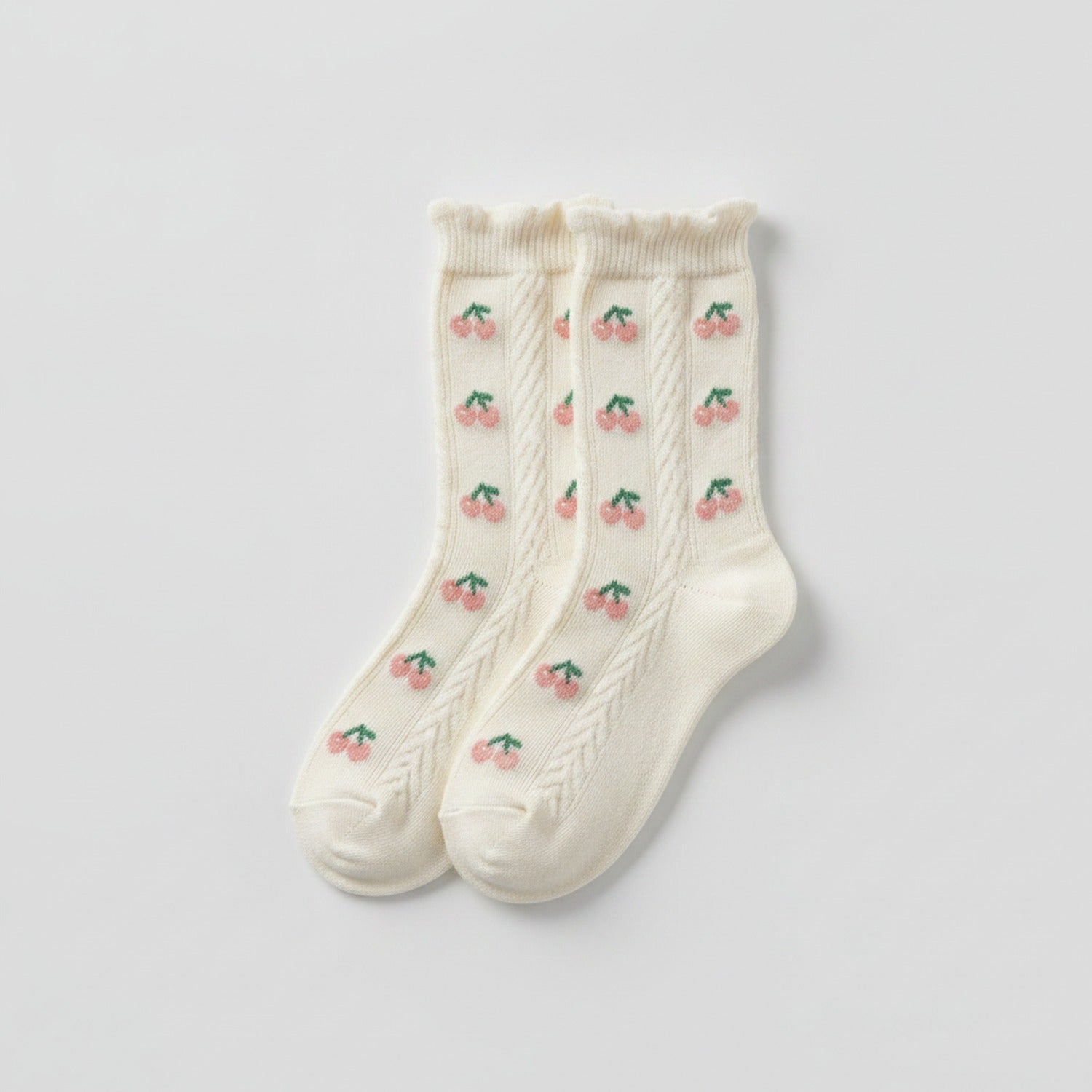 Knit Socks With Floral Embroidery - JK 5-Color Set #4