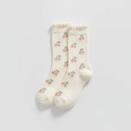 Knit Socks With Floral Embroidery - JK 5-Color #5
