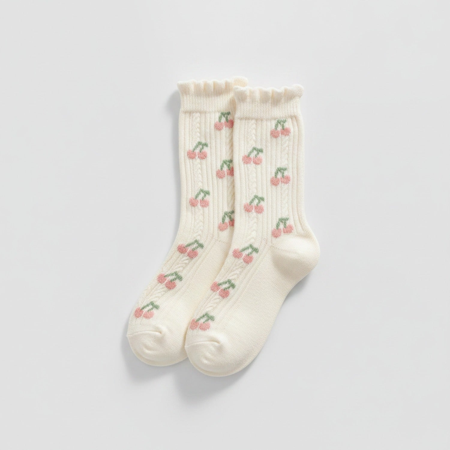 Knit Socks With Floral Embroidery - JK 5-Color #5
