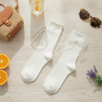White Sheer Bow Crew Socks – apparel accessories (view 2)
