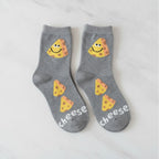 Gray Cheese Pattern Crew Socks – apparel accessories (view 2)