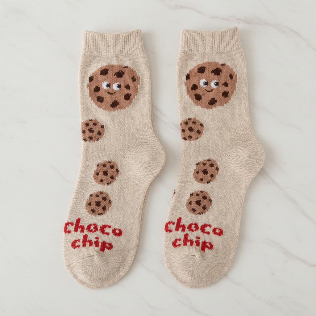 Beige Chocolate Chip Crew Socks – apparel accessories (view 2)