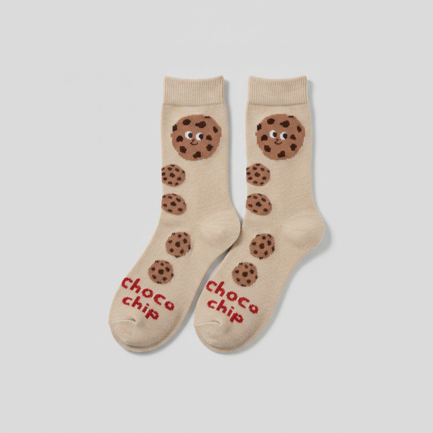 Beige Chocolate Chip Crew Socks