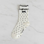 White Polka Dot Bow Crew Socks – apparel accessories (view 3)