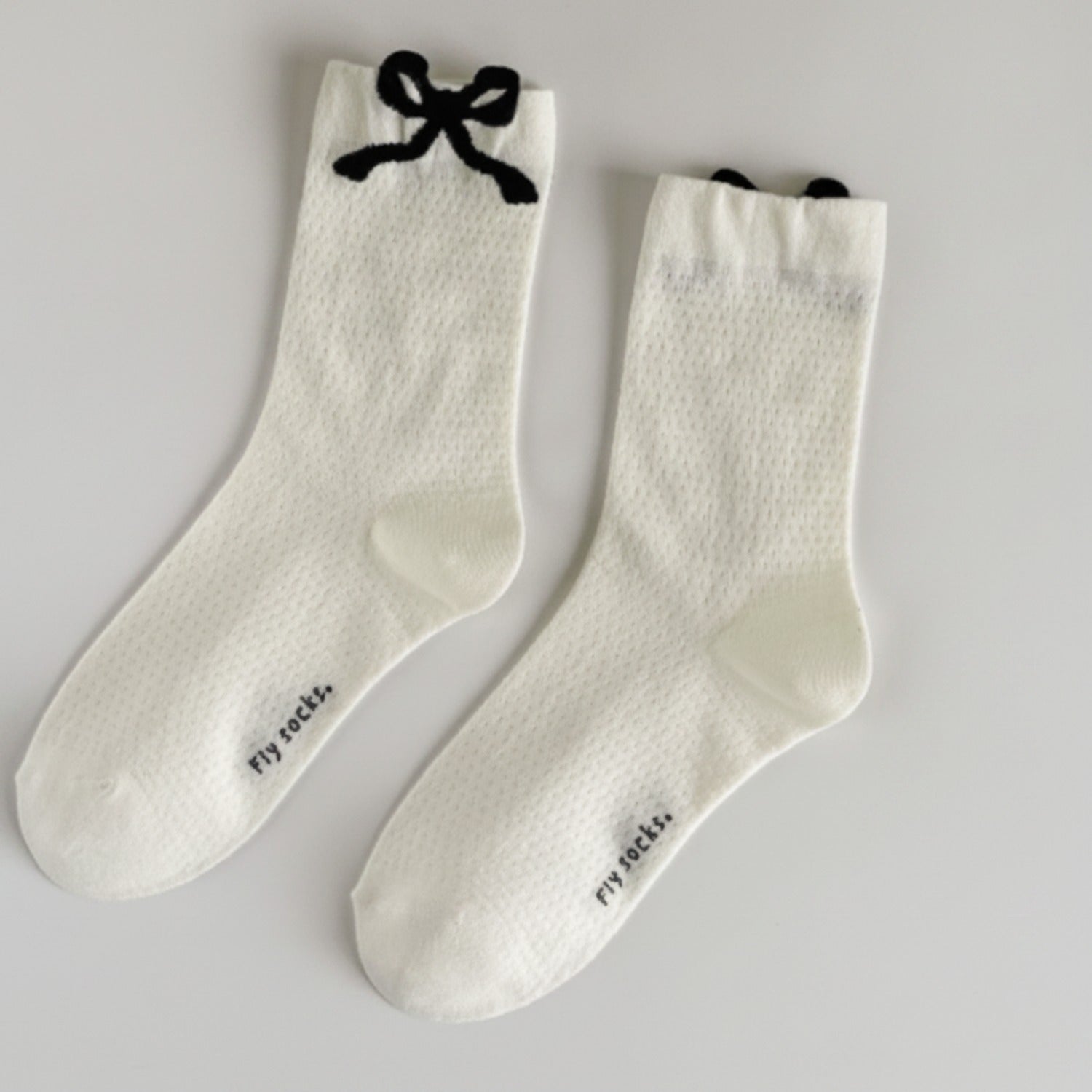 White Bow Crew Socks