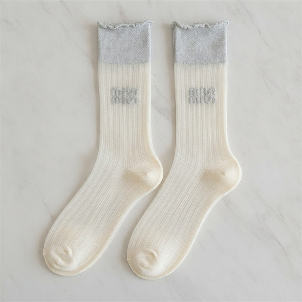 Off-White Ribbed Crew Socks – apparel accessories (view 2)