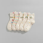 Cream Polka Dot Crew Socks – apparel accessories (view 1)